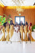 Mismatched Gold Satin Cheap Mermaid Long Bridesmaid Dresses , BGB0002