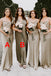 Simple Mismatched Satin Mermaid Long Bridesmaid Dresses , BGB0014