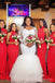 Mermaid Red Halter Sleeveless Cheap Long Custom Bridesmaid Dresses , BGB0042