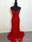 Popular Mermaid Tulle Appliques Sweetheart Long Sleeves Long Evening Prom Dresses, Custom Strapless Prom Dresses, BGS0279