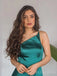 Morden A-line Satin Long Evening Prom Dresses, One Shoulder Prom Dress, BGS0315