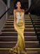 Formal Spaghetti Straps Satin Appliques Mermaid Long Evening Prom Dresses, BGS0378