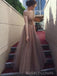 Beaded A-line Elegant Long Evening Prom Dresses, BGS0407