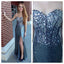 Gorgeous Shinning Sweet Heart Side Split Sequin Long Prom Dresses, BG51005