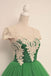 Cap Sleeves Lovely Green Unique Applique Short Homecoming Dresses, BG51600 - Bubble Gown