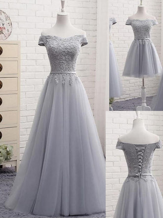 Off The Shoulder Side Split Sweetheart Tuller Cheap Long Prom Dresses, BG7005