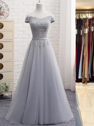 Off The Shoulder Side Split Sweetheart Tuller Cheap Long Prom Dresses, BG7005