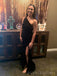 One Shoulder Sequins Side Slit Long Evening Prom Dresses, Custom Mermaid Prom Dresses, BGS0056