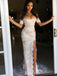 Off Shoulder Champagne Mermaid Long Evening Prom Dresses, Custom Prom Dress, BGS0119
