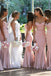 Sweetheart Pink Satin Mermaid Long Mermaid Bridesmaid Dresses , BN1014