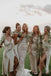 Plunging V-neck Stretch Satin Long Bridesmaid Dresses , BN1017