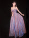 Sparkle  Spaghetti Strap Evening A-Line Long Prom Dresses, MR7007