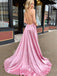 A-Line Spaghetti Straps Side Long Evening Prom Dresses, MR7021