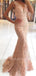 Sexy Backless Mermaid Lace Long Evening Prom Dresses, MR7056