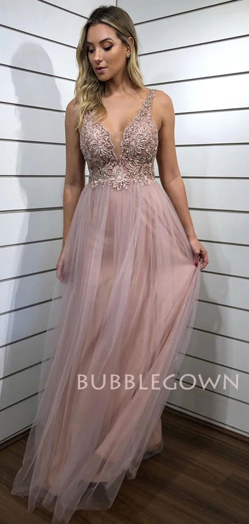 Deep V Neck Grey Purple Long Backless Evening Prom Dresses, Cheap Sweet Prom Dresses, MR7134