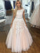 Sex A-LineLace Embroidery Long Evening Prom Dresses, Cheap Tulle Sweet Prom Dresses, MR7155