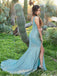 Sexy Deep V-neck Green Sparkle Long Evening Prom Dresses, Cheap Custom Prom Dresses, MR7881