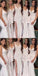 Side Split Mermaid V Neck Cheap Long Wedding Bridesmaid Dresses, BGP281