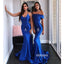 Royal Blue Mermaid Sexy Long Bridesmaid Dresses GDW103