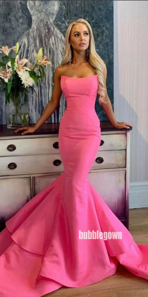 Sexy Bright Strapless Sleeveless Mermaid Prom Dresses FP1189