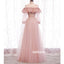 Pink Princess Long Sleeves Tulle Prom Dress  FP1194