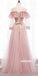 Pink Princess Long Sleeves Tulle Prom Dress  FP1194