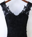 Black V Neck Formal Tulle Applique Lace Up Back Long Prom Dresses, BGP020 - Bubble Gown