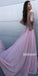 Beaded V-neck Chiffon A-line Long Prom Dresses FP1111