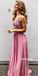 Beaded V-neck Chiffon A-line Long Prom Dresses FP1112