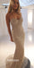 Spaghetti Strap Beaded Mermaid Long Prom Dresses FP1113