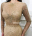 Sparkle Long Sleeves Beaded Mermaid Long Prom Dresses FP1124