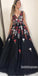 Unique Affordable V Neck Formal A Line Elegant Long Prom Dresses, BGP215