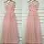 Formal Blush Pink A Line Cheap Long Prom Dresses, BGP001 - Bubble Gown