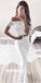 Off the Shoulder Lace Two Pieces Mermaid Cheap Long Prom Dress, BGP061