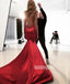 Spaghetti Strap Open Back Mermaid Long Prom Dresses FP1160