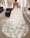 Elegant Sweetheart Floral Prints Lace Long Wedding Dresses, BGH028