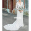 Elegant V-neck Long Sleeve Lace Dream Wedding Dresses, BGH041