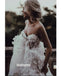 Charming Sweetheart Applique Tulle Long Wedding Dresses, BGH070